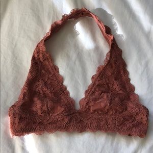 Free People Lace halter bralette in Rust color